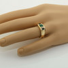 14K Yellow Gold Men's Emerald, Black Onyx and Diamond Ring Size 11.5