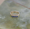 10K YG Sapphire Navette Ring, Size 6.25, Circa 1980