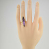 18K Yellow Gold Synthetic Alexandrite Marquise Ring Size 8.5 Circa 1990