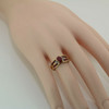 10K Yellow Gold Ruby Ring with Round and Baguette Diamond Accents Size 7.25