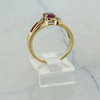 10K Yellow Gold Ruby Ring with Round and Baguette Diamond Accents Size 7.25