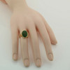 14K Yellow Gold Jade Ring with Oval Green Jade Center Size 6