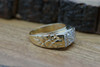 10K YG Tested Diamond Nugget Style Ring 1/2ct tw est Size 12.5 Circa 1970