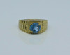 10K Yellow Gold Blue Topaz Ring Size 9.75 Circa 1990