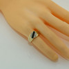 10K Yellow Gold Black Onyx and Diamond Ring Size 9