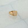 9K Rose Gold Signet Ring Fluted Shank Design Size 10