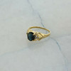 14K Yellow Gold 1 ct+ tw Sapphire and Diamond Ring Size 7.75