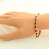 14K Yellow Gold Garnet Bracelet 7 inch Circa 1980