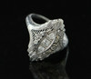 Vintage 18K White Gold Filigree Diamond Estate Ring, Circa 1925, Size 8.5
