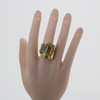 1960's 14K Yellow Gold Modernist Citrine and Diamond Ring, size 8