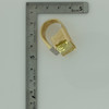 1960's 14K Yellow Gold Modernist Citrine and Diamond Ring, size 8