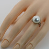 Vintage Platinum with Mabe Pearl and Diamond Ring "Hirschman & Co" Ring size 5.5