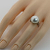 Vintage Platinum with Mabe Pearl and Diamond Ring "Hirschman & Co" Ring size 5.5