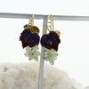 Vermeil Enamel and Jade Grape Leaf Earrings Circa 1970