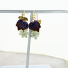 Vermeil Enamel and Jade Grape Leaf Earrings Circa 1970