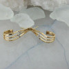 14K Yellow Gold and Diamonds J Hook Earrings