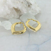 14K Yellow Gold Heart Hoop Earrings