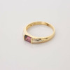 18K Yellow Gold Pink Tourmaline Solitaire Ring Size 6.5 Circa 1980