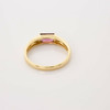 18K Yellow Gold Pink Tourmaline Solitaire Ring Size 6.5 Circa 1980