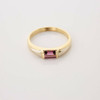 18K Yellow Gold Pink Tourmaline Solitaire Ring Size 6.5 Circa 1980