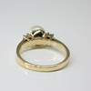 10K Yellow Gold Pearl and Diamond Ring Size 7 Circa 1970