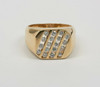 14K Yellow Gold Men's Channel Set Diamond Ring Circa 1970's, Size 9.75