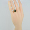 Vintage 10K Yellow Gold Jade/Nephrite Cabochon Ring Size 8.25 Circa 1960