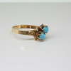 Antique 10K Yellow Gold Victorian Turquoise Ring Size 6.5 Circa 1890