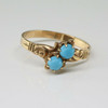 Antique 10K Yellow Gold Victorian Turquoise Ring Size 6.5 Circa 1890