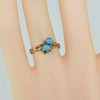 Antique 10K Yellow Gold Victorian Turquoise Ring Size 6.5 Circa 1890