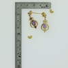 14K Yellow Gold Amethyst & Pearl Earring and Necklace Set Circa 1950