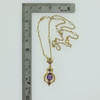 14K Yellow Gold Amethyst & Pearl Earring and Necklace Set Circa 1950