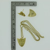 Modernist 18K Yellow Gold Earring and Necklace Set Circa 1970