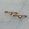 14K Yellow Gold Moonstone Set of Safety Pins Circa 1940