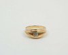 14K Yellow Gold Unisex Champagne Diamond Ring, Size 9.5