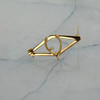 14K Yellow Gold with Seed Pearl Wishbone Pin Circa 1950