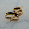 14K Yellow Gold Scrolled Ribbon Pin Circa 2000