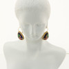 14K Yellow Gold Limoges Portrait Enameled Earrings & Pin/Pendant Set Circa 1950