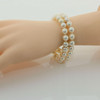 14K White Gold Pearl Bracelet, double strand 6 inch length Circa 1960