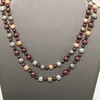 14K Yellow Gold Multi colored Pearl Necklace double strand Circa 1990