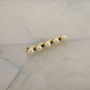 18K Yellow Gold Pearl and Blue Sapphire Bar Pin signed SKJ Circa 1960