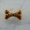 18K YG Diamond Bow Pin French made & marked with serial number Circa 1950