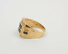 18K Yellow Gold Men's Sapphire and Diamond Ring Circa 1980, Size 12.5