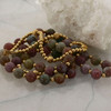 14K Yellow Gold Multi Colored Jasper Bead Necklace 30 inch