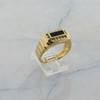 Art Deco 14K Men's Yellow Gold Black Onyx and Diamond Ring Size 10