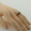 14K Rose Gold Blue Zircon with Sapphire and Diamond Ring Size 6.75