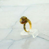 18K Yellow Gold Ruby and Diamond Leopard Ring Size 5