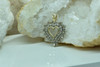 14K YG 2ct tw. Diamond Heart Pendant with Rabbit Ear Bail Circa 1970