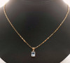 14K Yellow Gold Emerald Cut app. 2 ct. Aquamarine Pendant with 19.5" Chain