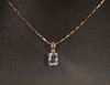 14K Yellow Gold Emerald Cut app. 2 ct. Aquamarine Pendant with 19.5" Chain